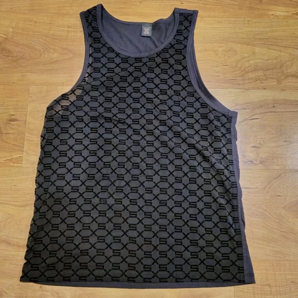 Savage x Fenty Sheer Racerback Black Tank Top Shirt Activewear Women's M - Picture 1 of 5